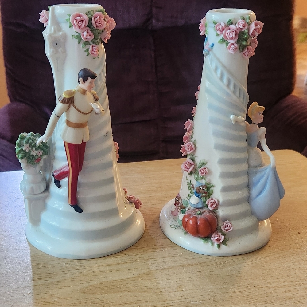 Cinderella candle stick holder set